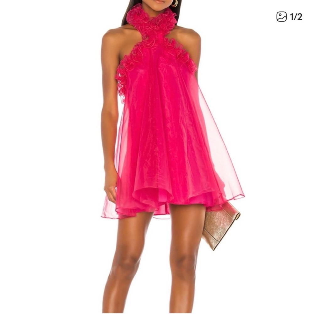 Lovers + Friends Vibrant Pink Ruffle Dress